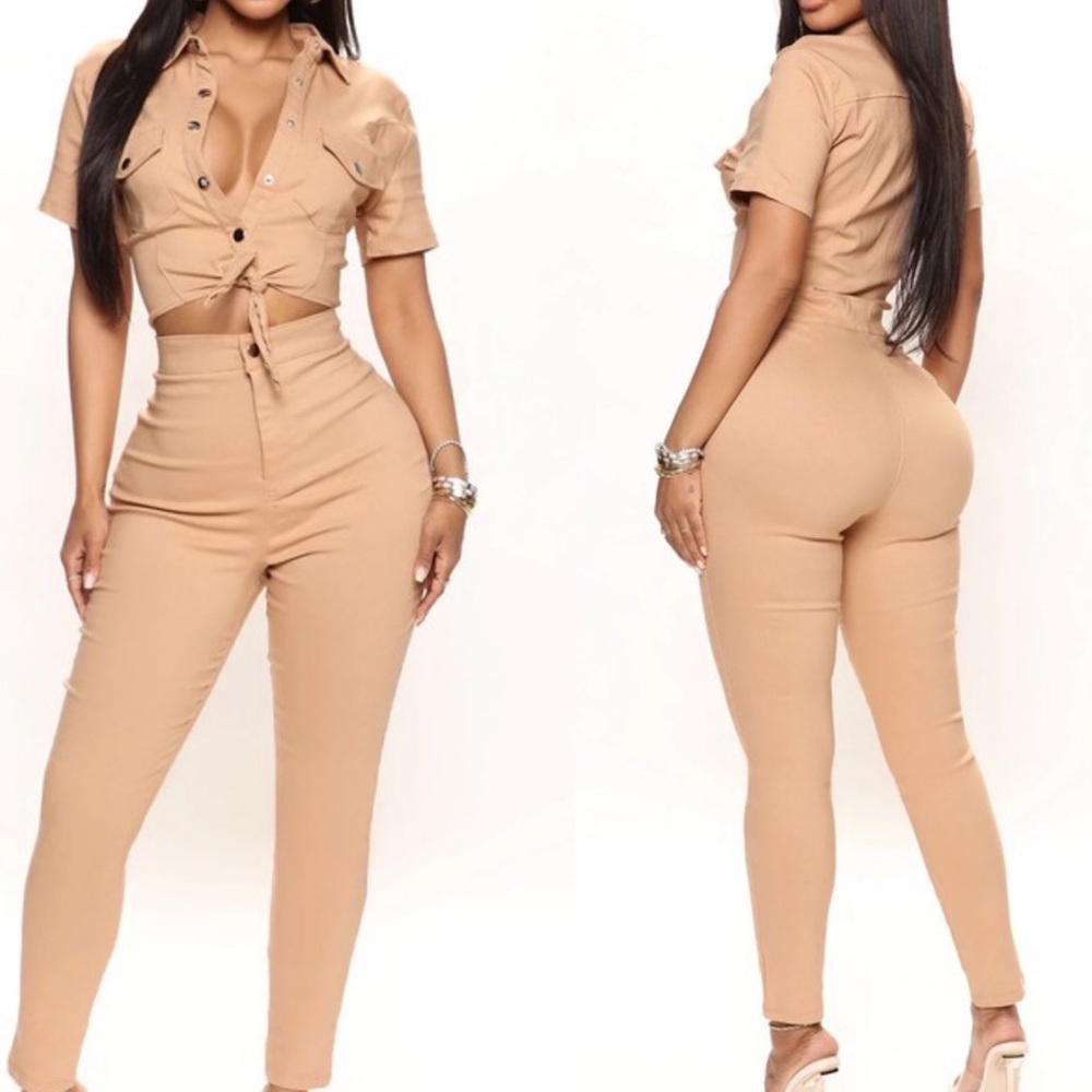 Button-down jumpsuit